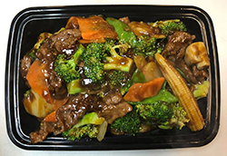 Beef with Broccoli Takeout at New Asian Bistro, Hometown, PA.